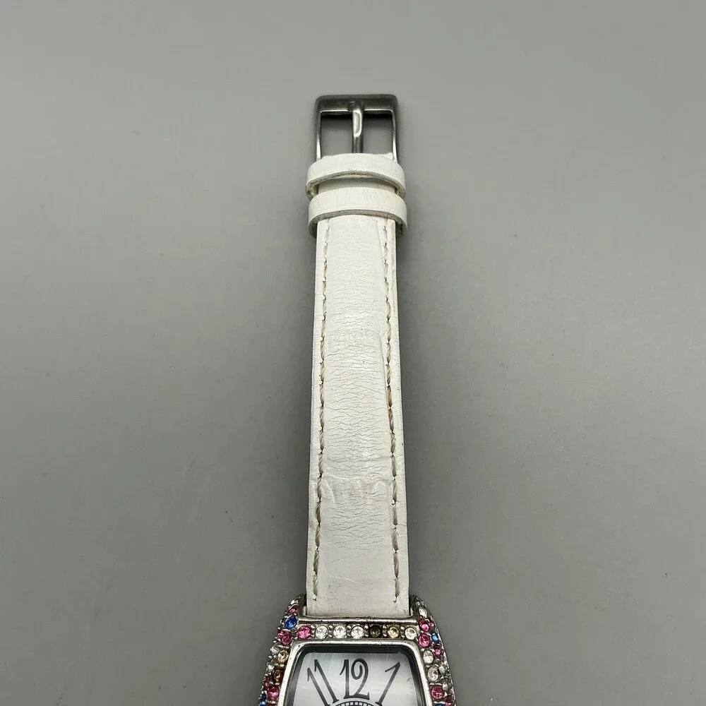Sutton New York Womens Watch 23mm MOP Dial Crystals Leather Strap New Battery
